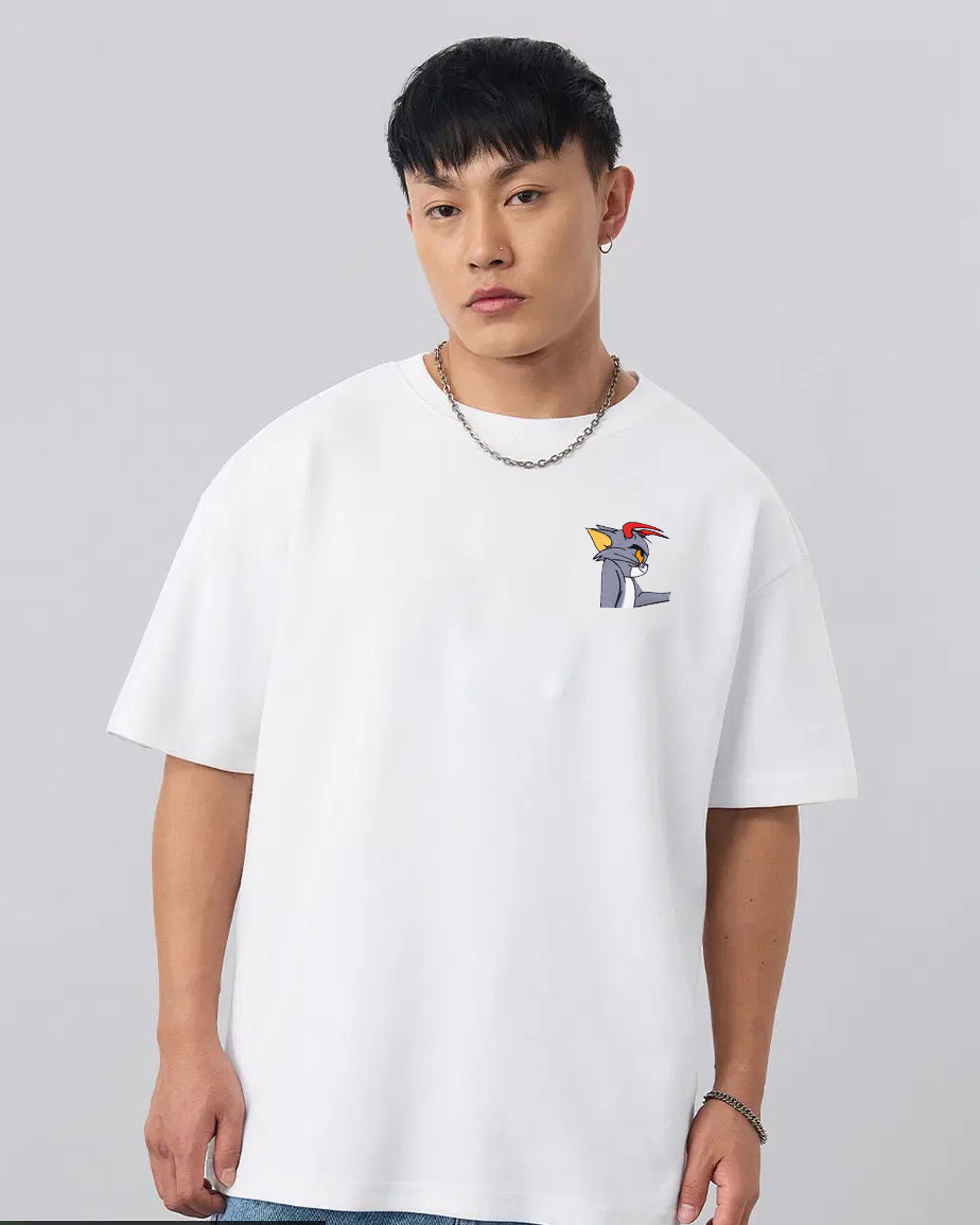 Tom Embroidery Anime Oversized T-Shirt