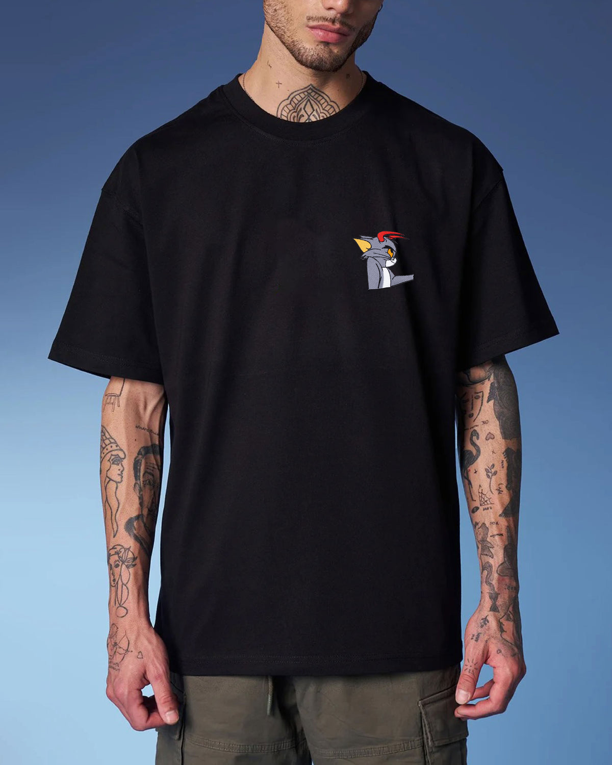Tom Embroidery Anime Oversized T-Shirt