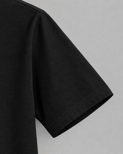 Black Cotton Plain T-Shirt