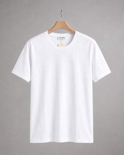 White Cotton Plain T-Shirt