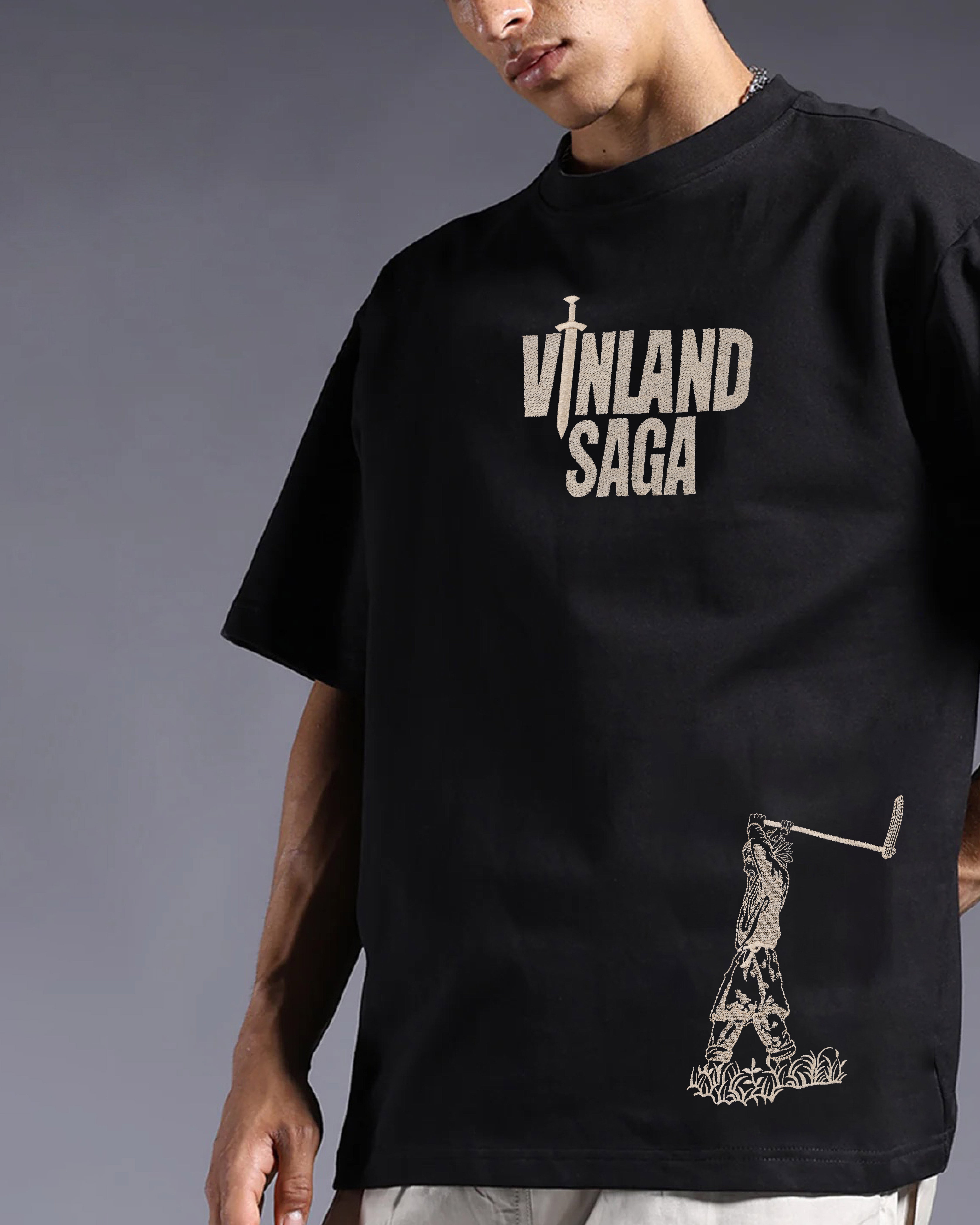 Vinland Saga Embroidery Black Oversized T-Shirt