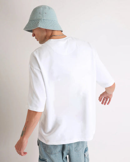 White Oversized Round Neck T-shirt
