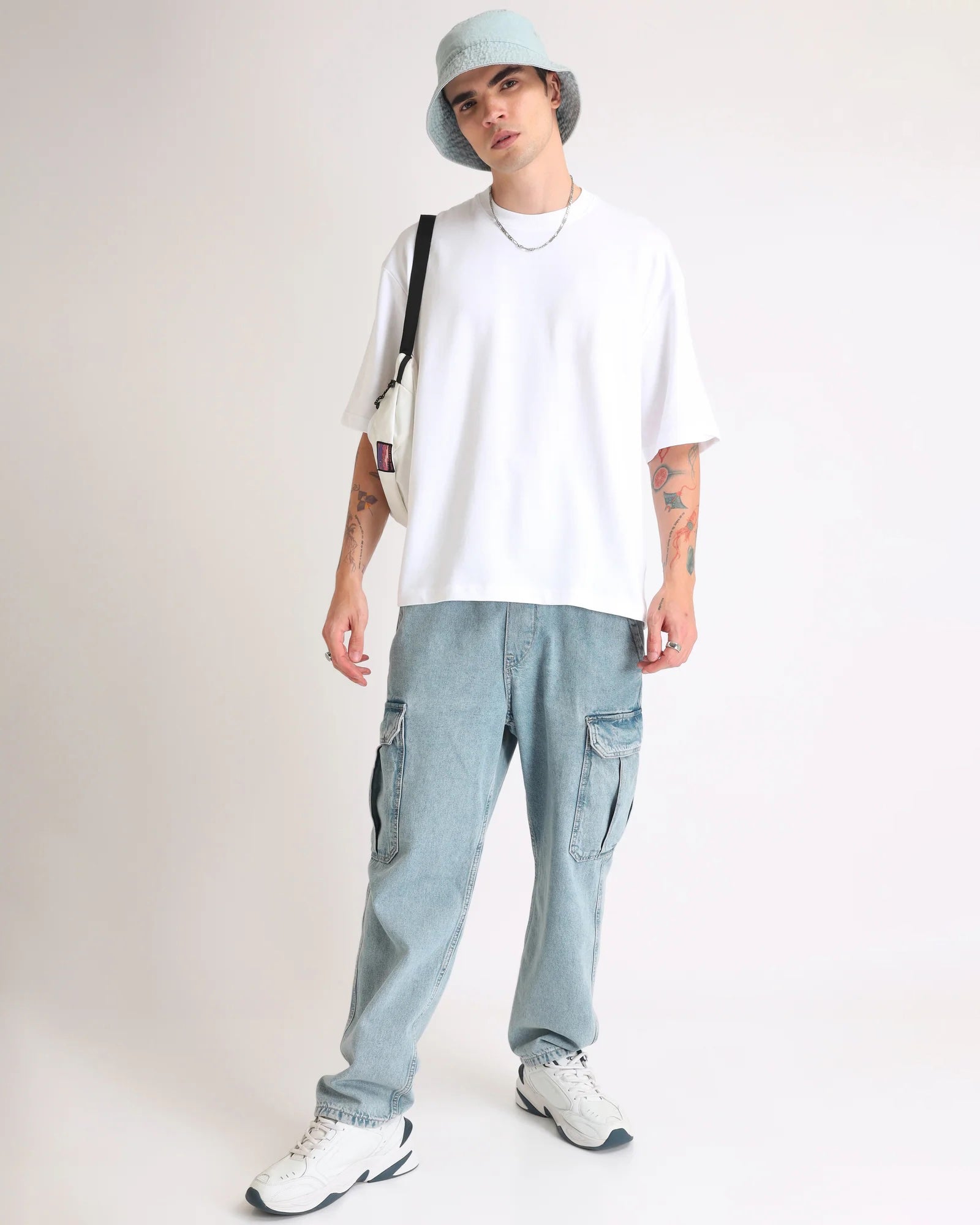 White Oversized Round Neck T-shirt