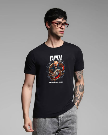 Yakuza Underworld King Black Printed T-shirt